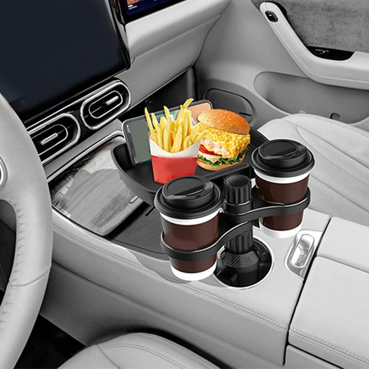 Car Cup Holder Detachable Extender Food Tray with Phone Holder DailySale