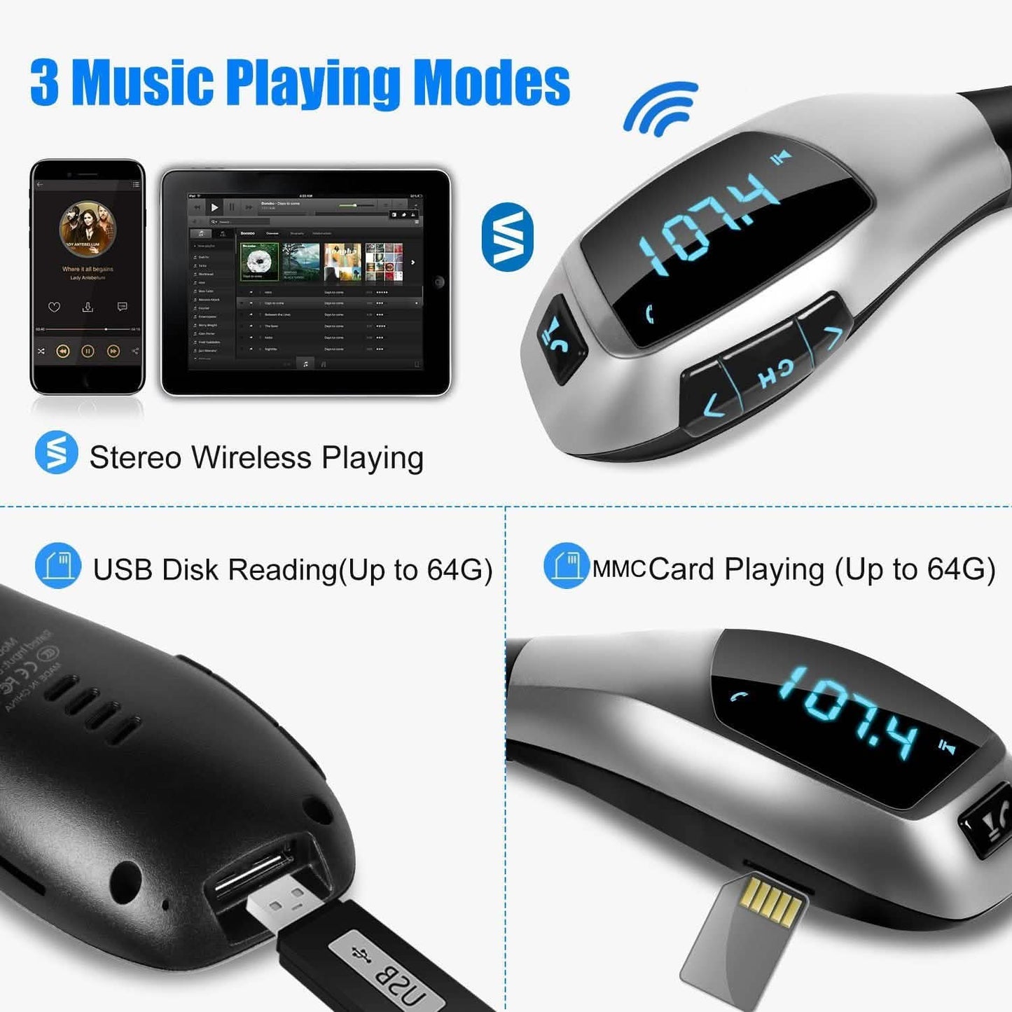 Car FM Wireless Transmitter USB Charge DailySale