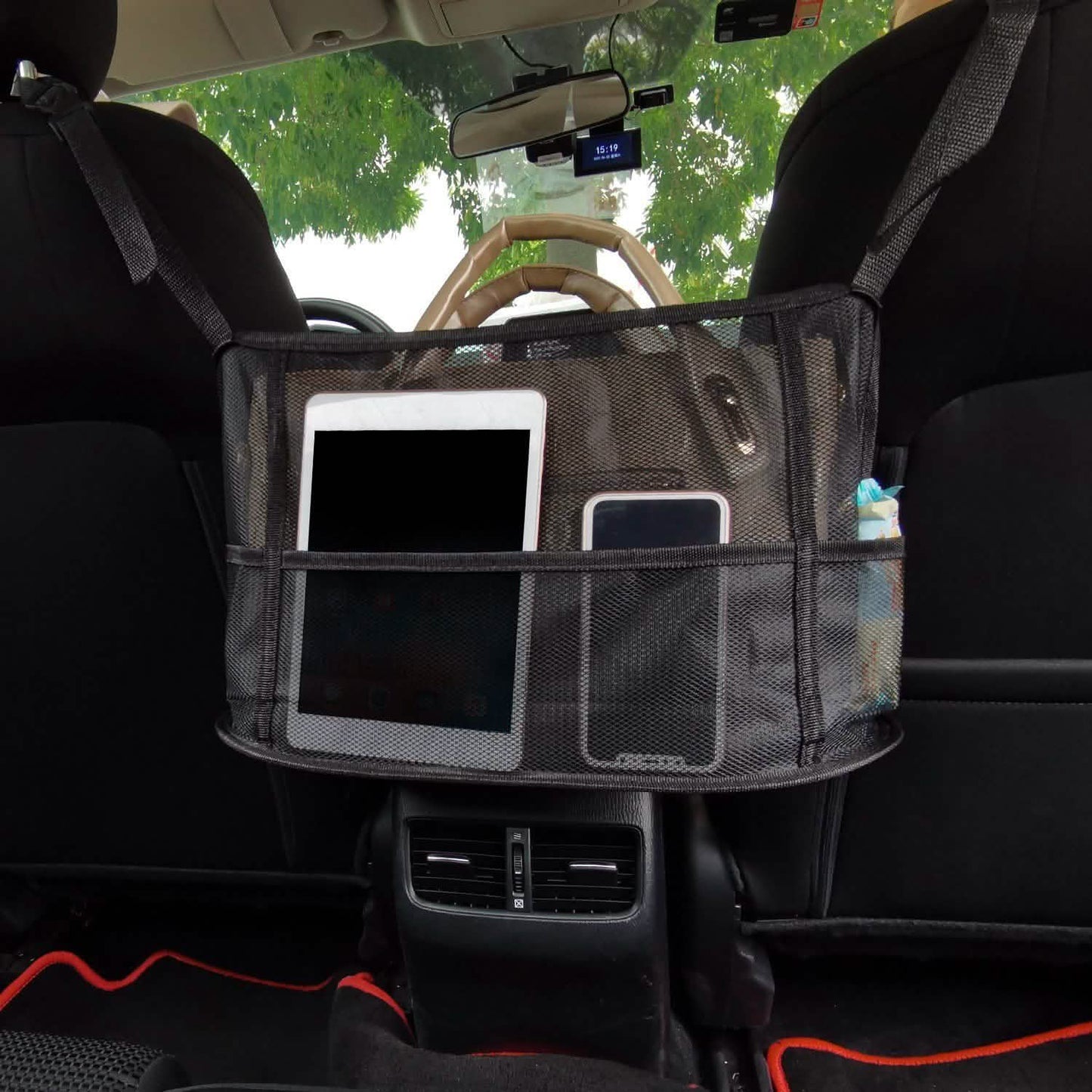 Car Storage Netting Pouch Seat Side Storage Mesh Organizer Bag DailySale