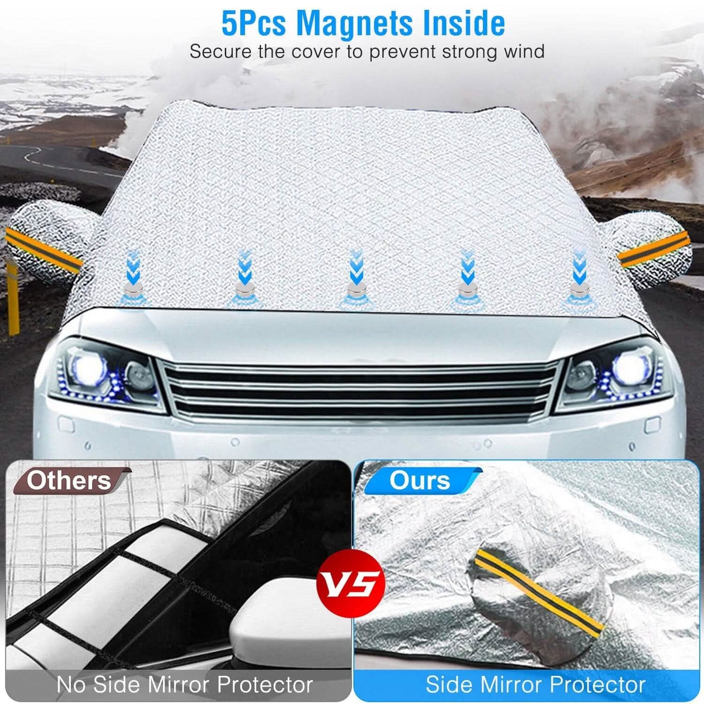 Car Windshield Snow Cover Windproof Magnetic Car Windscreen Cover DailySale