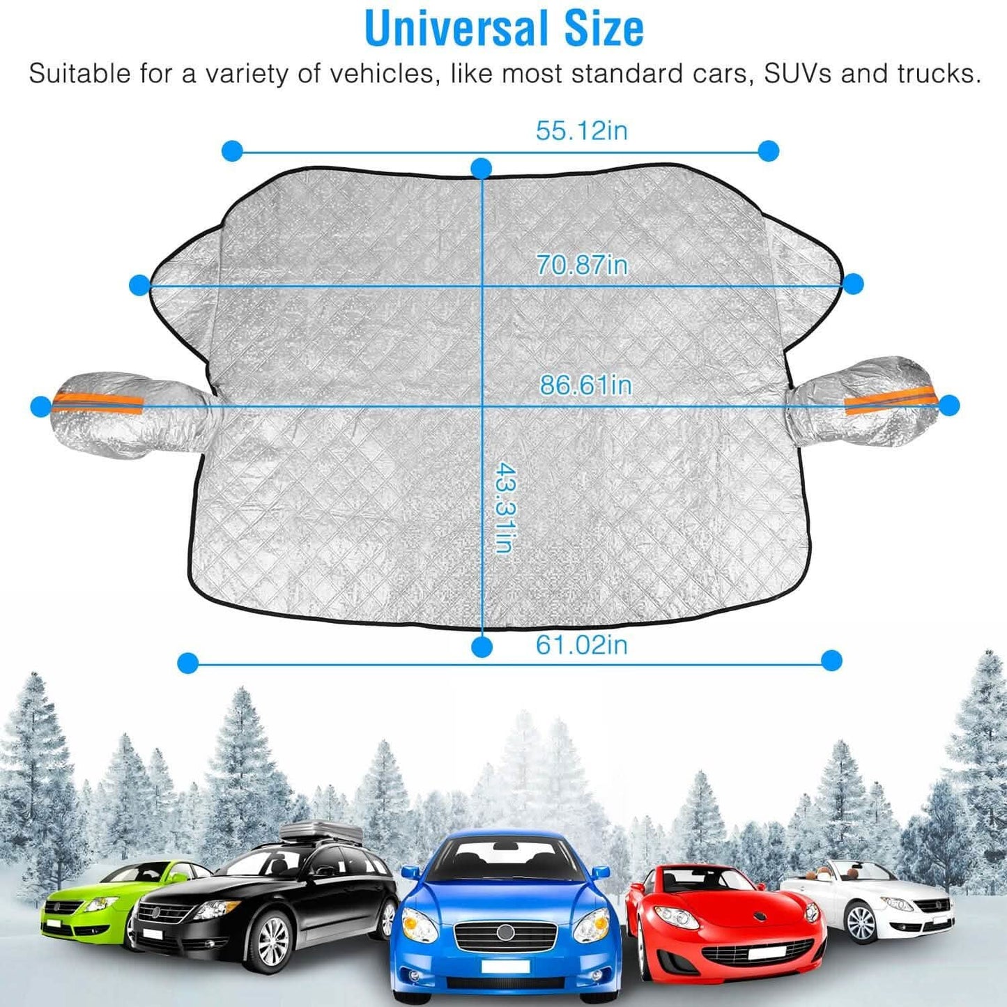Car Windshield Snow Cover Windproof Magnetic Car Windscreen Cover DailySale
