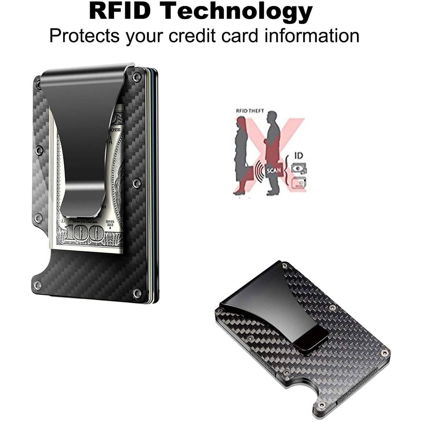 Carbon Fiber Money Clip Wallet with RFID Blocking DailySale