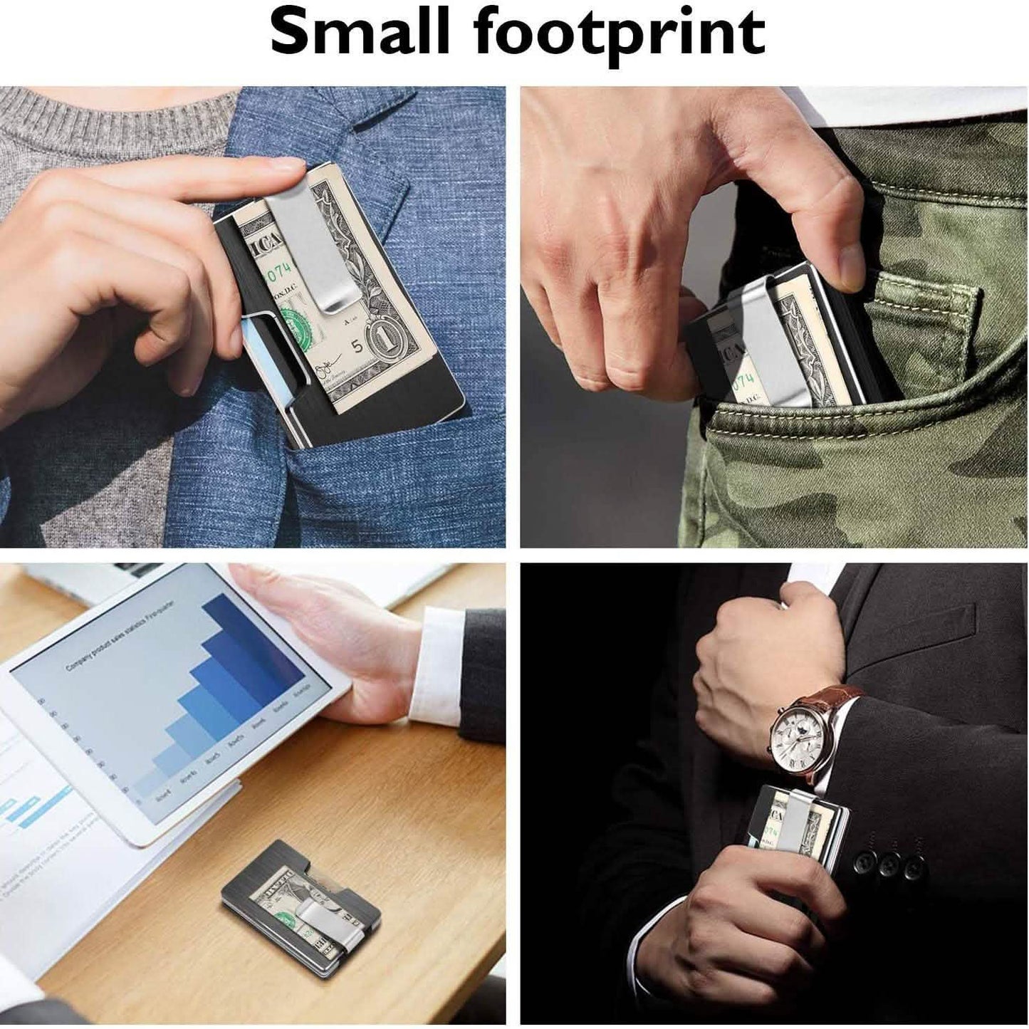 Carbon Fiber Pocket Money Clip Wallet with RIFD Card Blocking DailySale