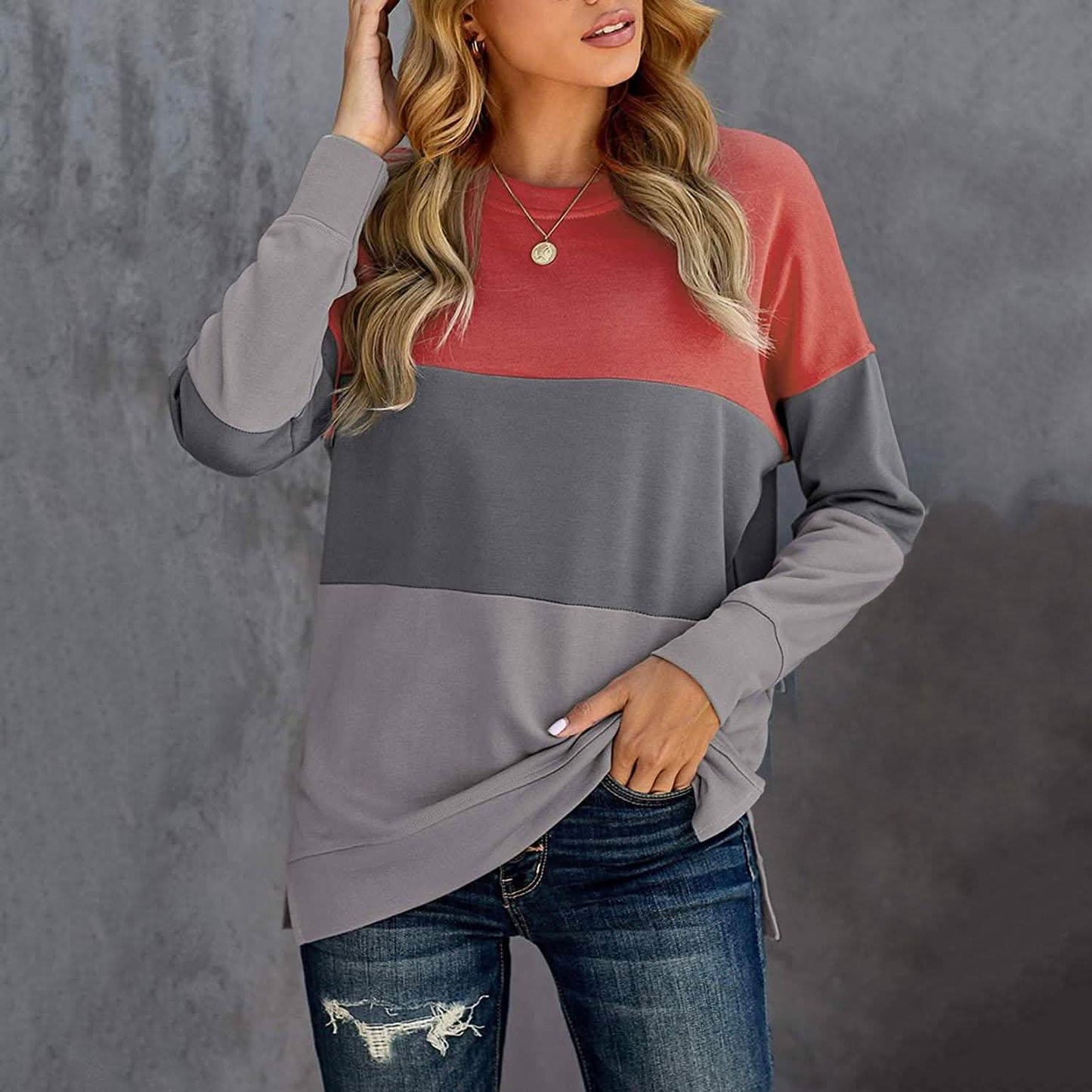 Casual Crewneck Tie Dye Sweatshirt Striped Printed Loose Soft Long Sleeve Pullover Tops Shirts DailySale