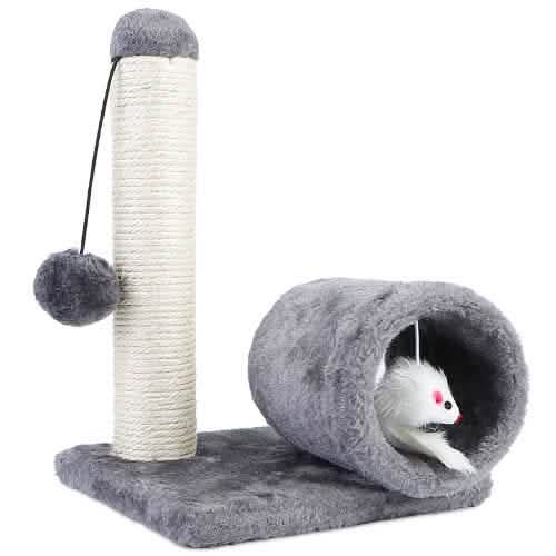 Cat Sisal Scratch Post Toy with Tunnel DailySale