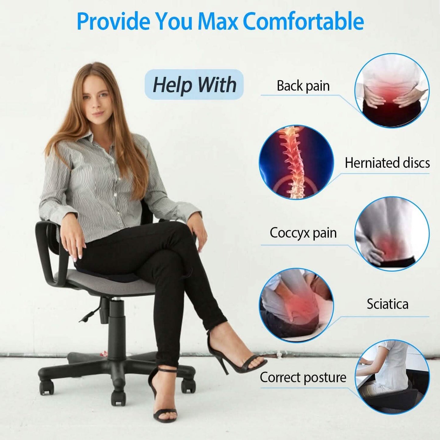 Chair Seat Cushion Car Memory Foam Pad DailySale