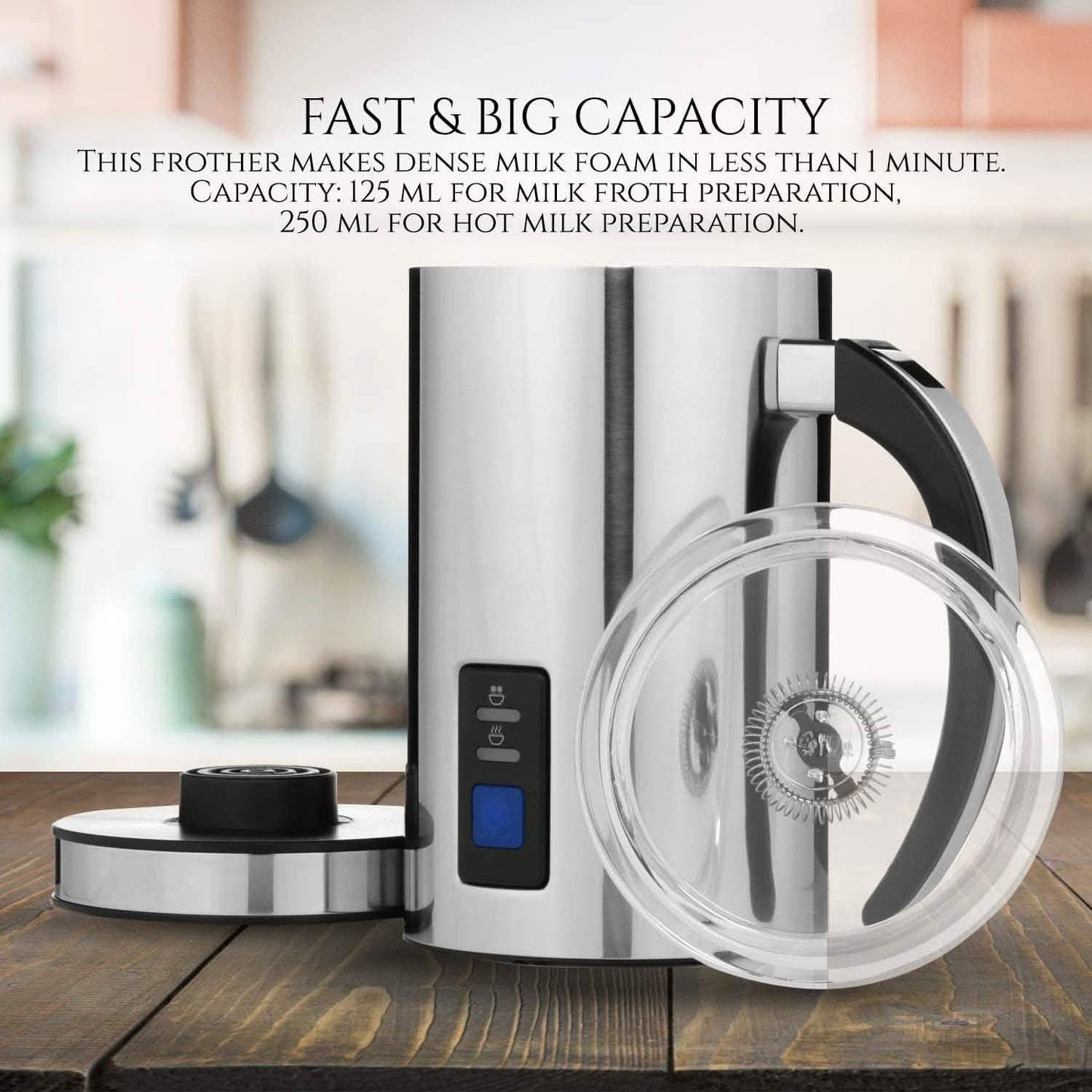 Chef's Star Milk Frother - Automatic Foam Maker & Creamer For Hot Or Cold Milk Steamer DailySale