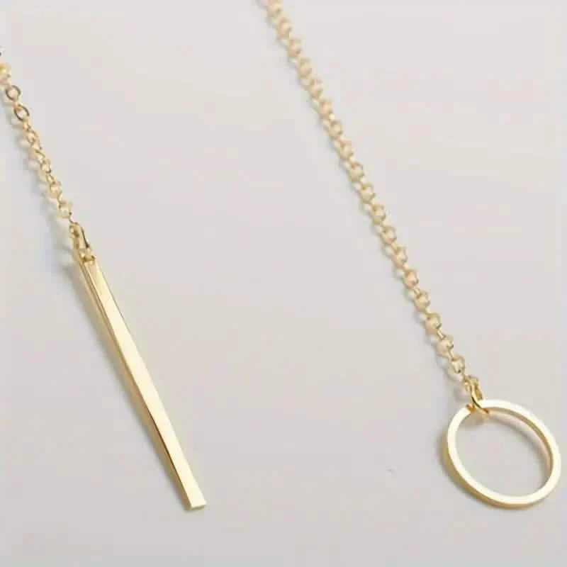 Chic Ethnic-Inspired Alloy Circle & Rod Pendant Necklace DailySale
