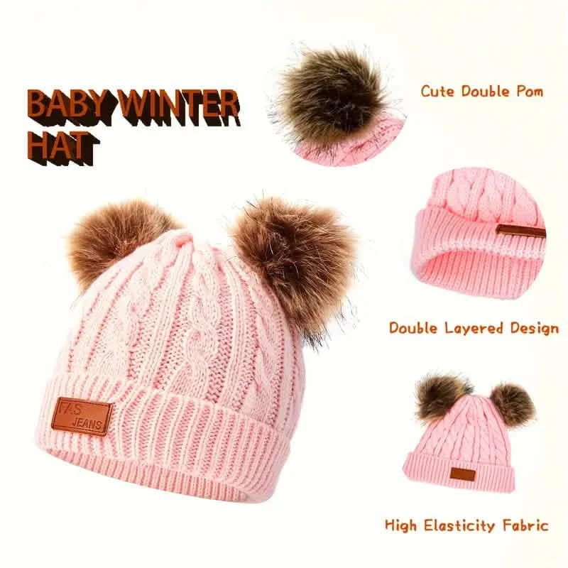 Children's Winter Knitted Wool Lining Warm Hat, Scarf, Glove Set For 2-5 Year Old Boys And Girls DailySale