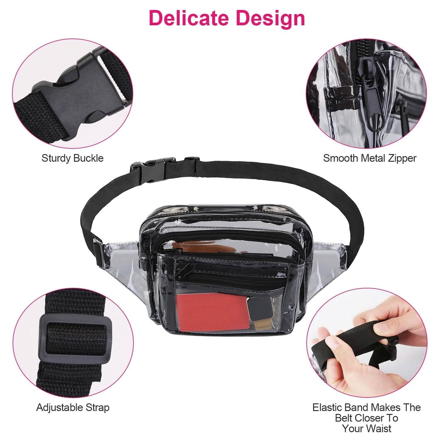 Clear Fanny Pack Unisex Transparent Waist Pouch Belt Bag DailySale