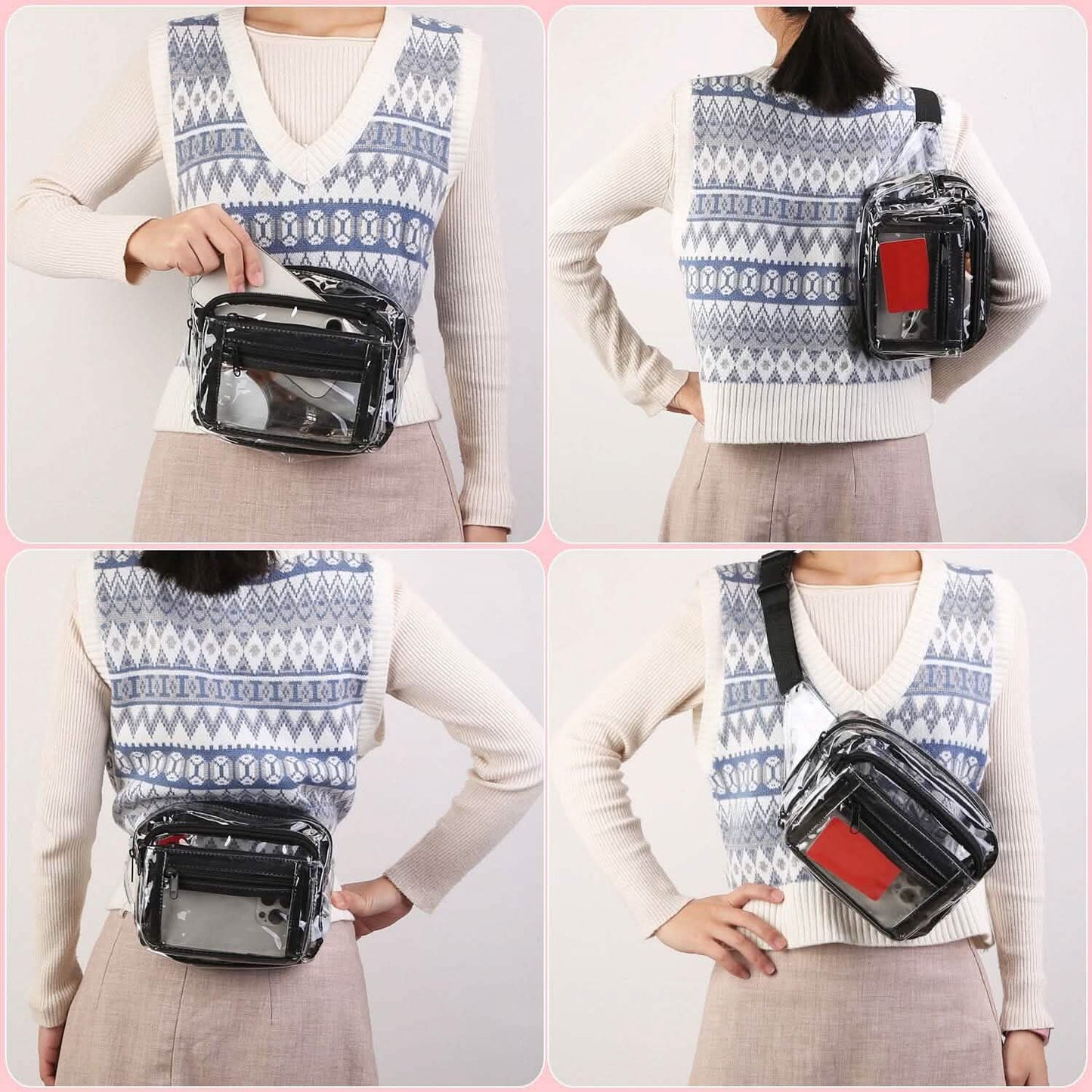 Clear Fanny Pack Unisex Transparent Waist Pouch Belt Bag DailySale