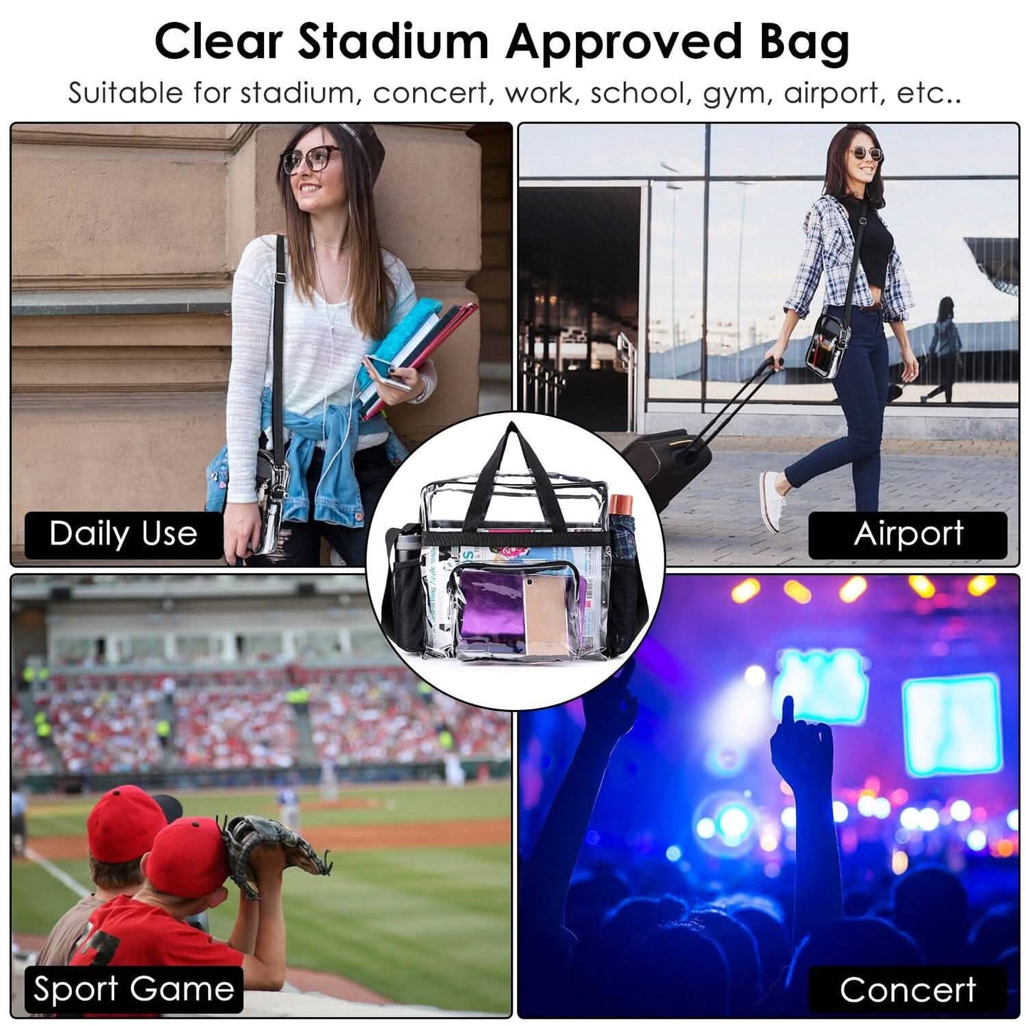 Clear Transparent Shoulder Bag Stadium Approved DailySale