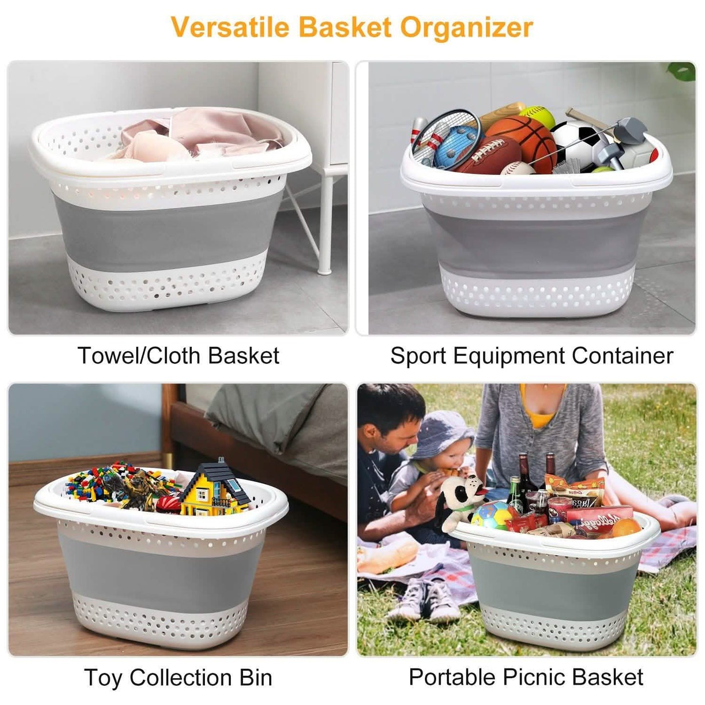 Collapsible Laundry Basket with Comfort Handle DailySale