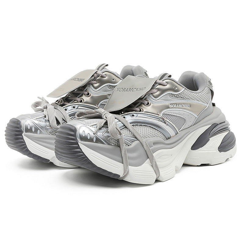 Aero Blue Platform Running Sneakers - Electric Cobalt Tech-Wear Trainers | LuxuryUrbanwear - Luxuryurbanwear