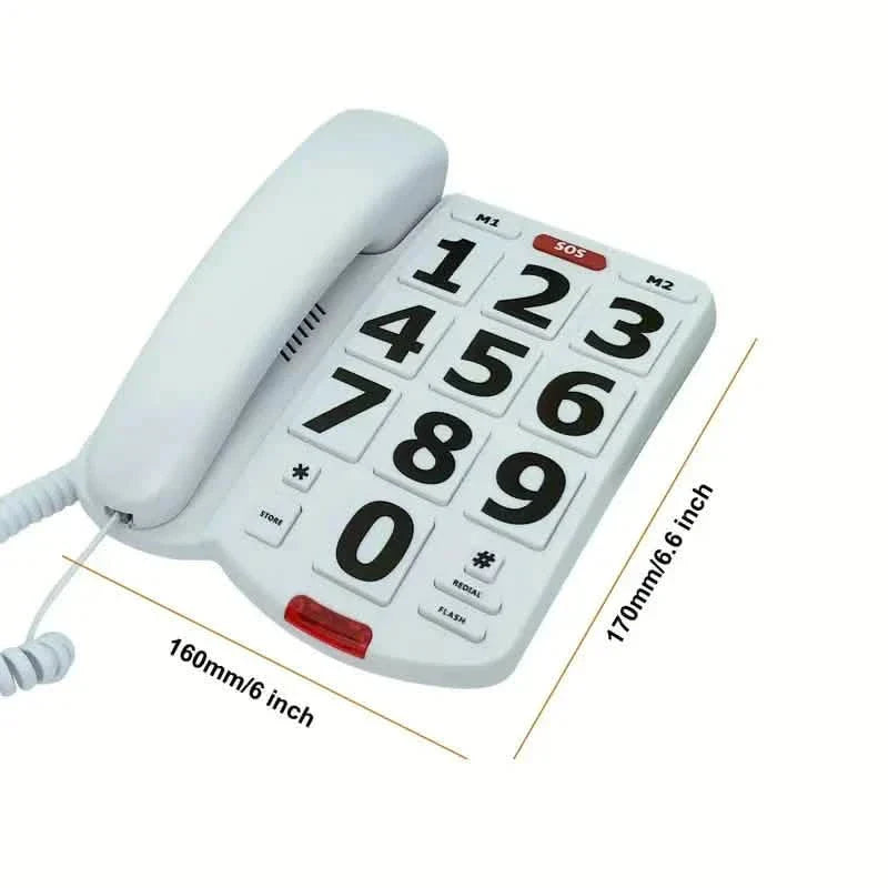 Corded Landline Telephone with Big Buttons for Seniors Home Phone DailySale