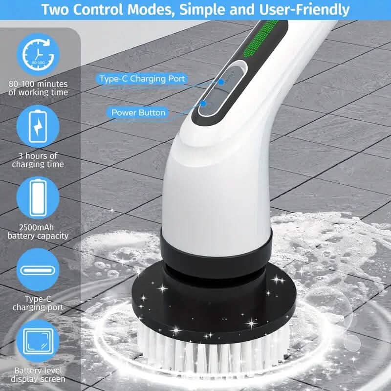Cordless Electric Dual Adjustable Speed Spin Scrubber DailySale