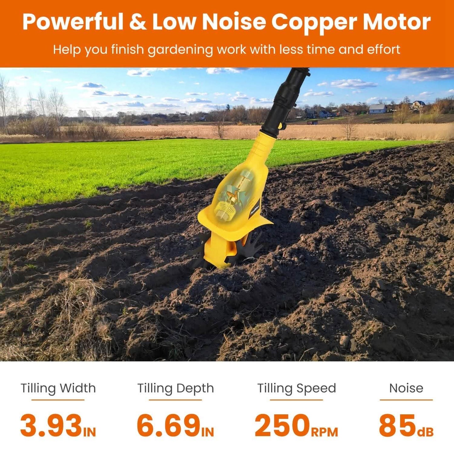 Cordless Electric Garden Tiller Cultivator With 20V Rechargeable Battery DailySale