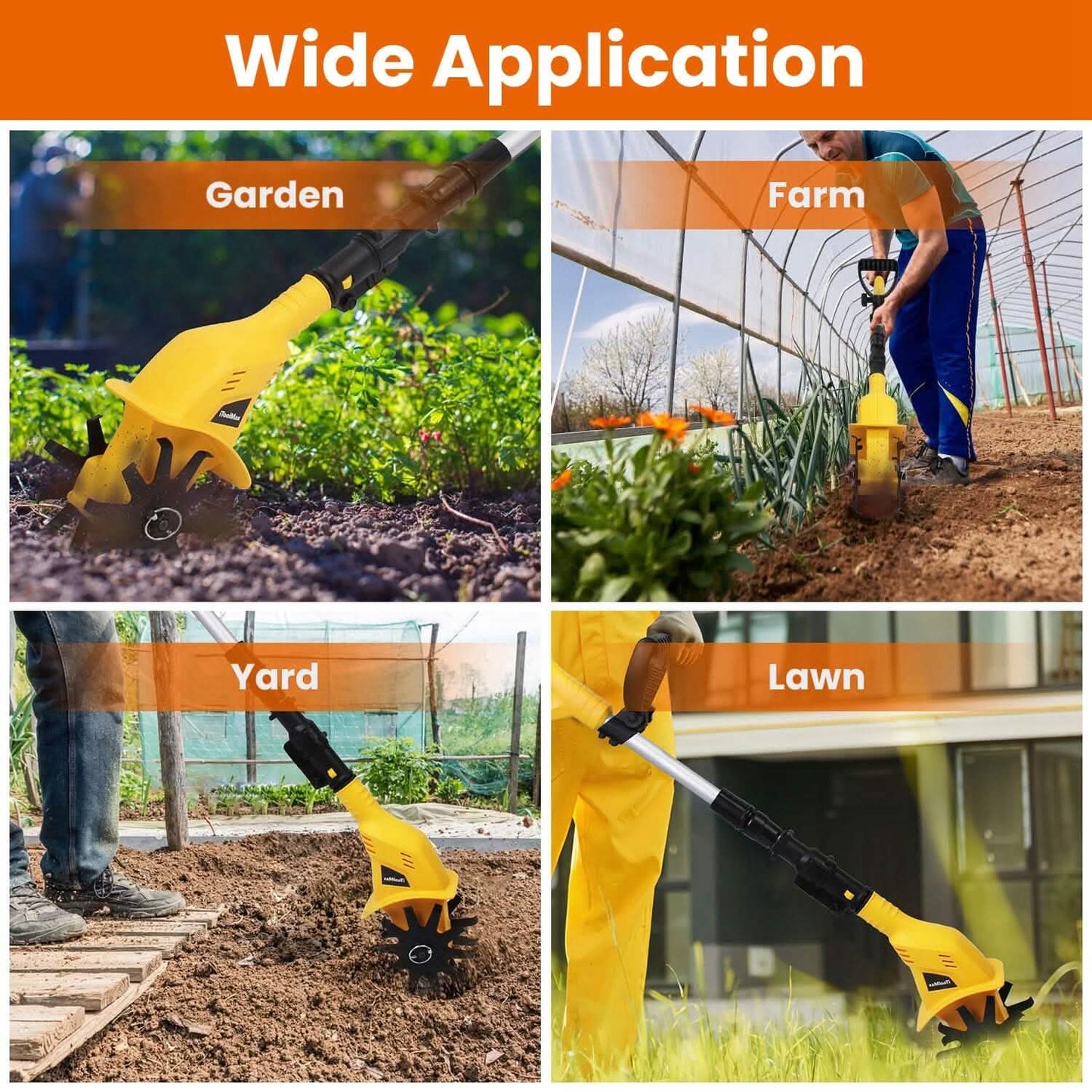 Cordless Electric Garden Tiller Cultivator With 20V Rechargeable Battery DailySale