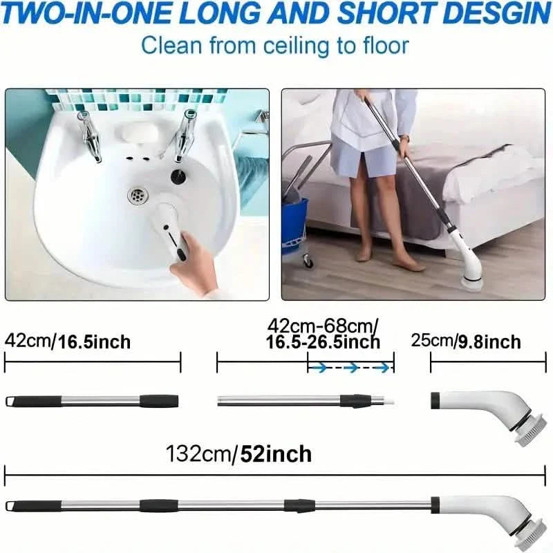 Cordless Power Spinning Cleaner Brush - 8 Replaceable Brush Heads DailySale