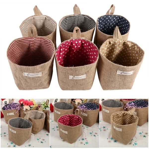 Cotton Linen Hanging Bag Home Gadget Storage Organizer DailySale