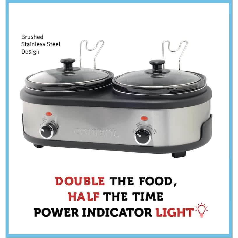 Courant 2.5 QT Double Slow Cooker - Stainless Steel DailySale