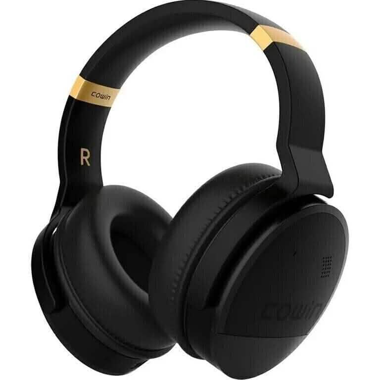 COWIN E8 Active Noise Cancelling Bluetooth Wireless Headphones Black & Gold (Refurbished) DailySale