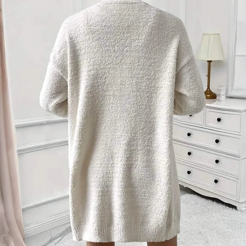 Cozy Women's Fleece Long Sleeve Cardigan Lounge Set, V Neck Tank Top and Shorts DailySale