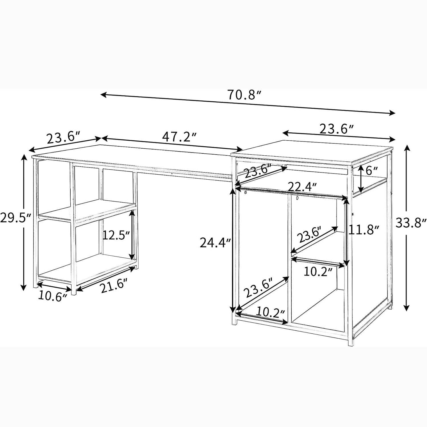 CPU Storage Printer Stand Writing PC Table DailySale