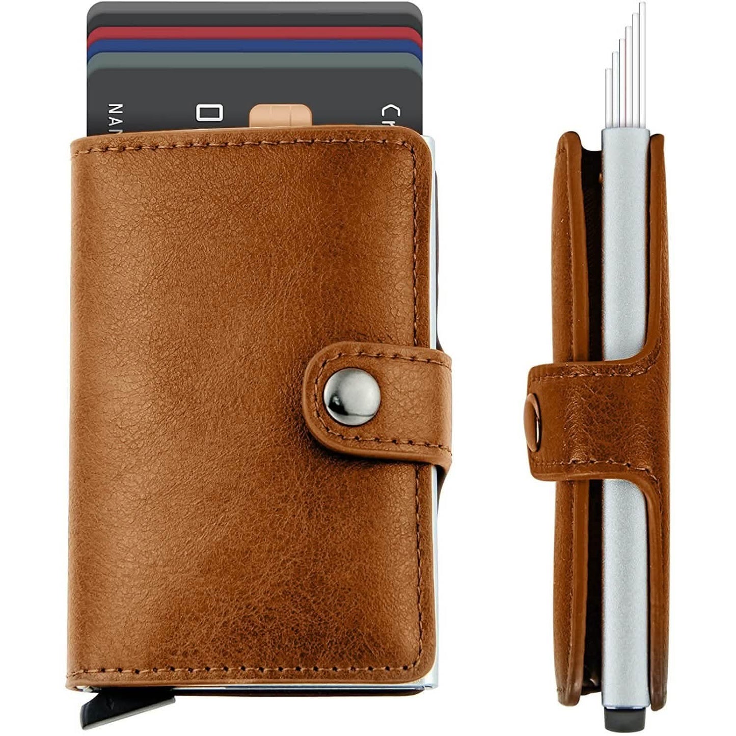 Credit Card Holder RFID Blocking Genuine Leather Vintage Aluminum Business Wallet DailySale