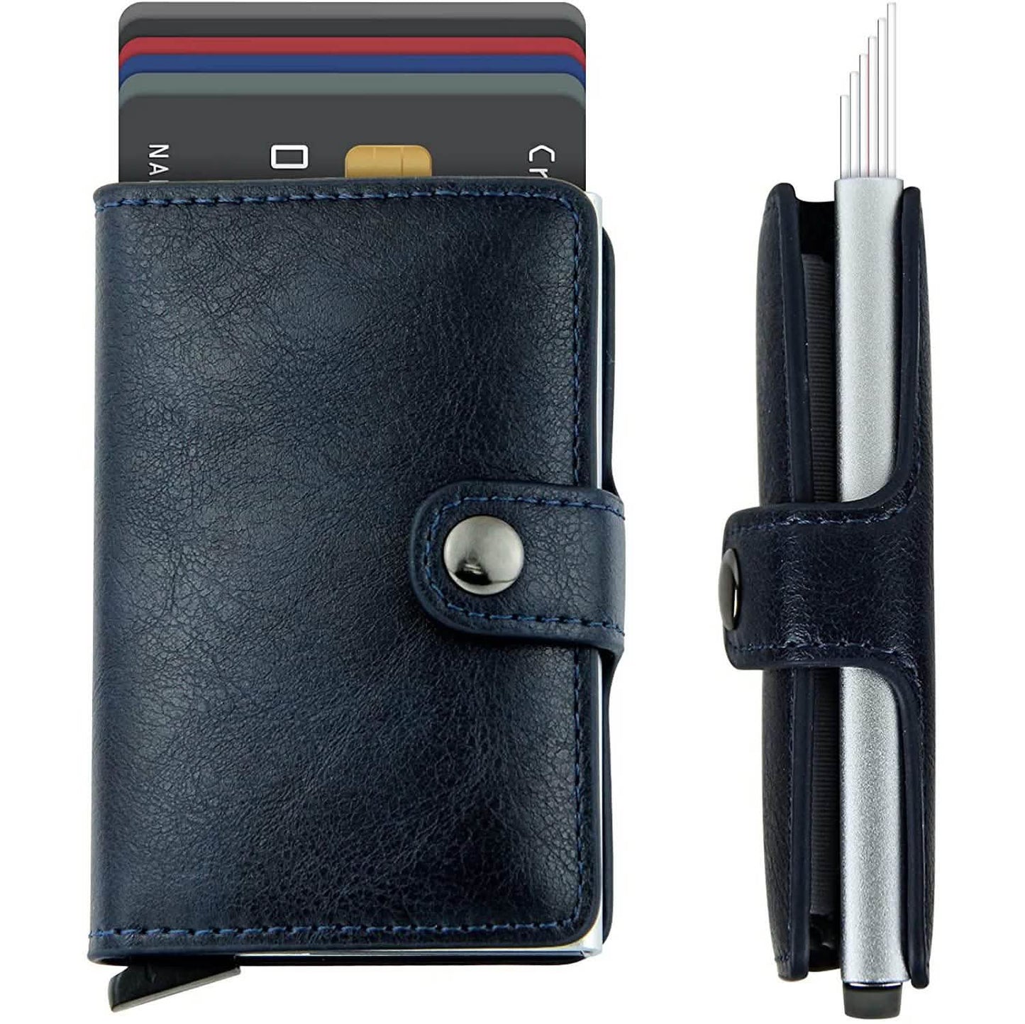Credit Card Holder RFID Blocking Genuine Leather Vintage Aluminum Business Wallet DailySale
