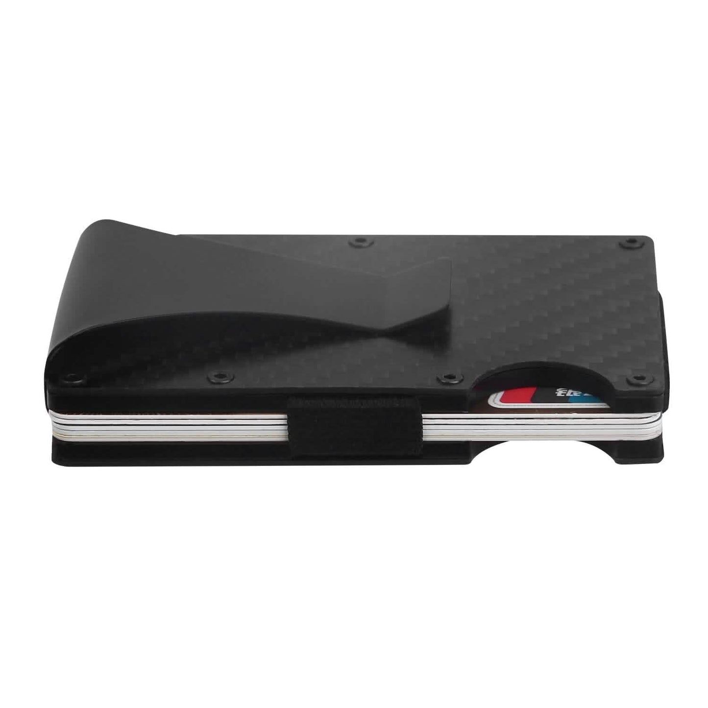 Credit Card Holder with Cash Clip Carbon Fiber RFID Blocking Scan for Men DailySale