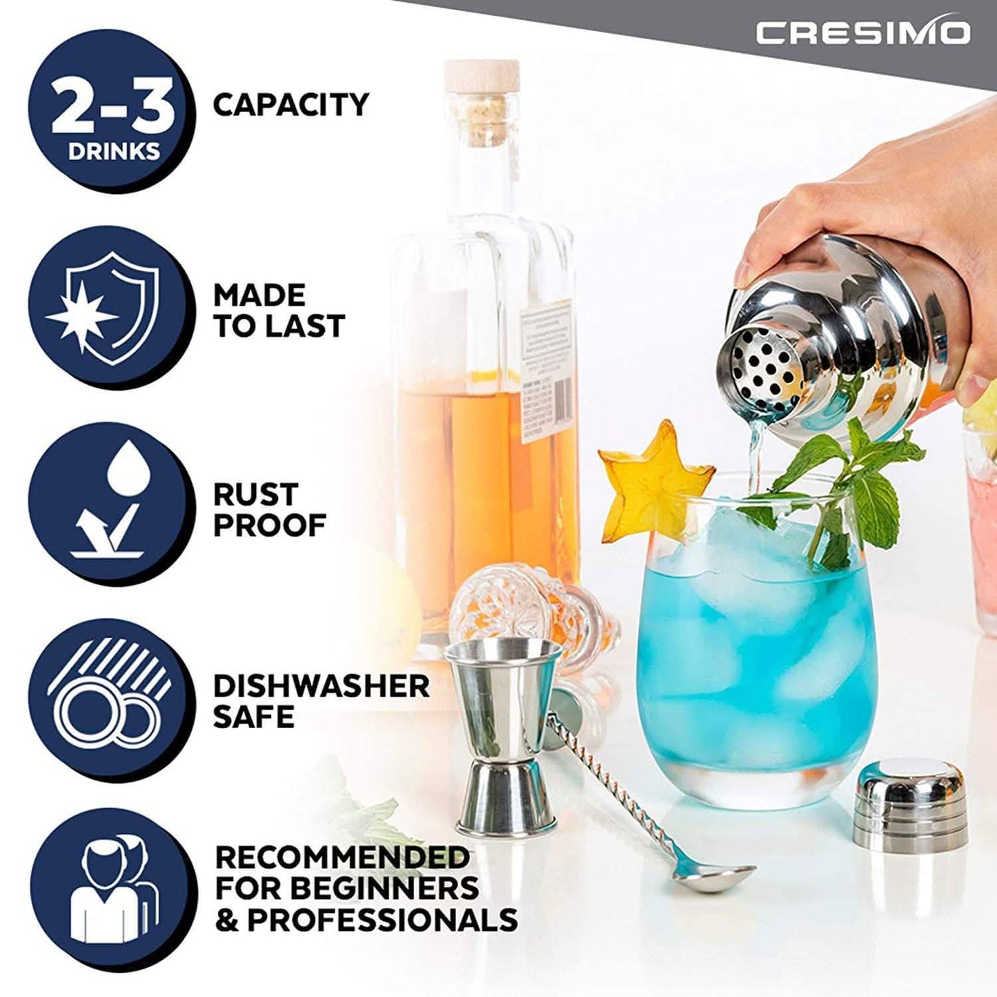 Cresimo 24 Ounce Cocktail Shaker Bar Set DailySale