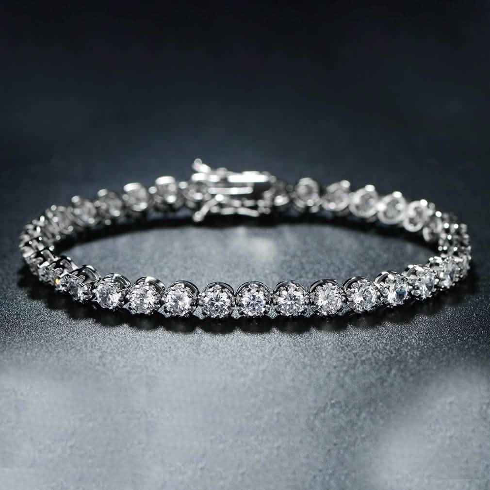 Crown Tennis Bracelet Made with Swarovski Elements DailySale