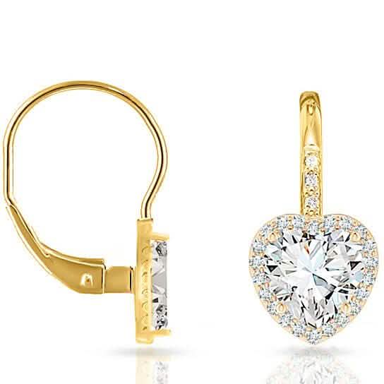Crystal Lever-back Halo Heart Earrings DailySale