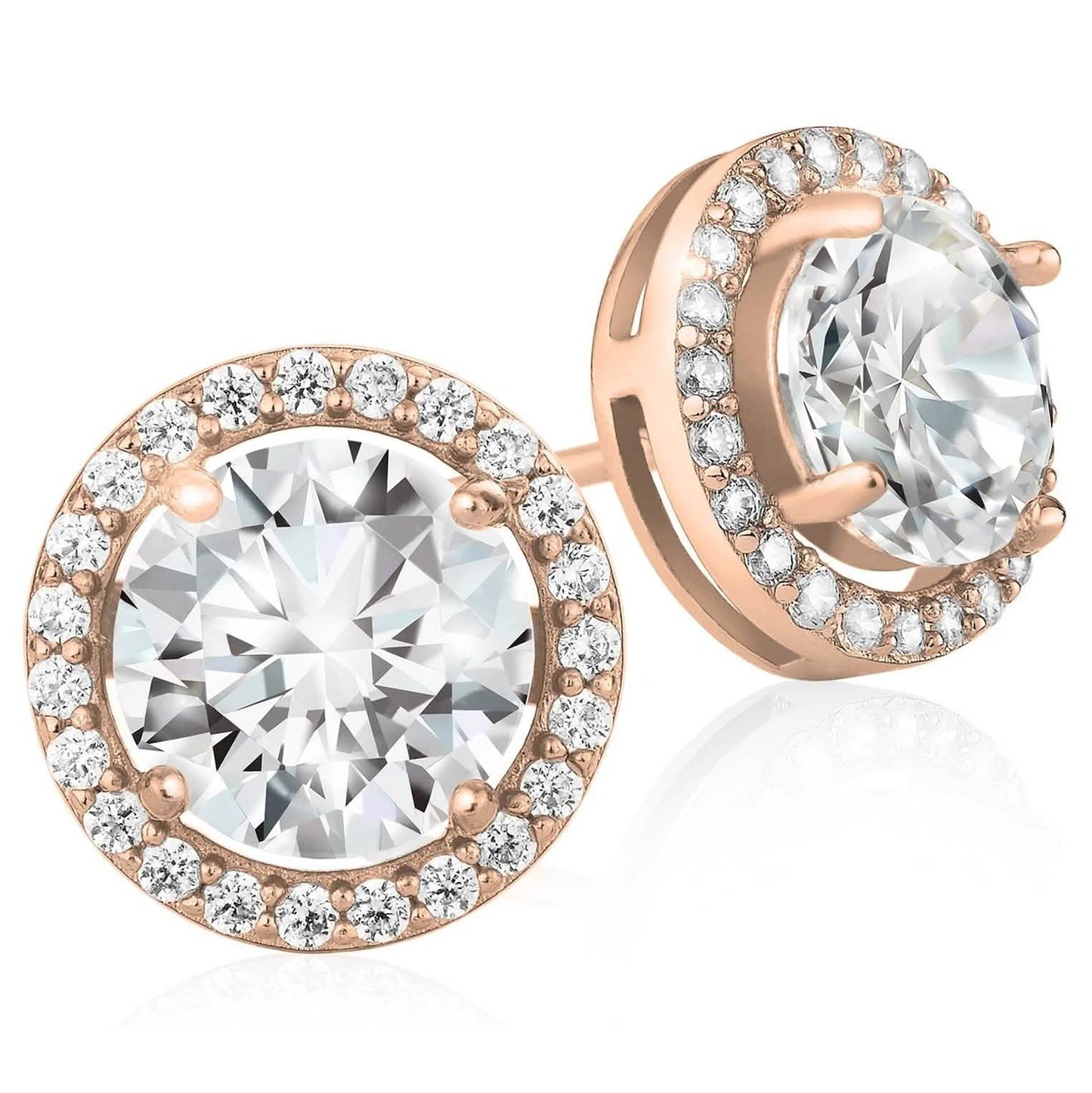 Crystal Round Halo Stud Earrings DailySale