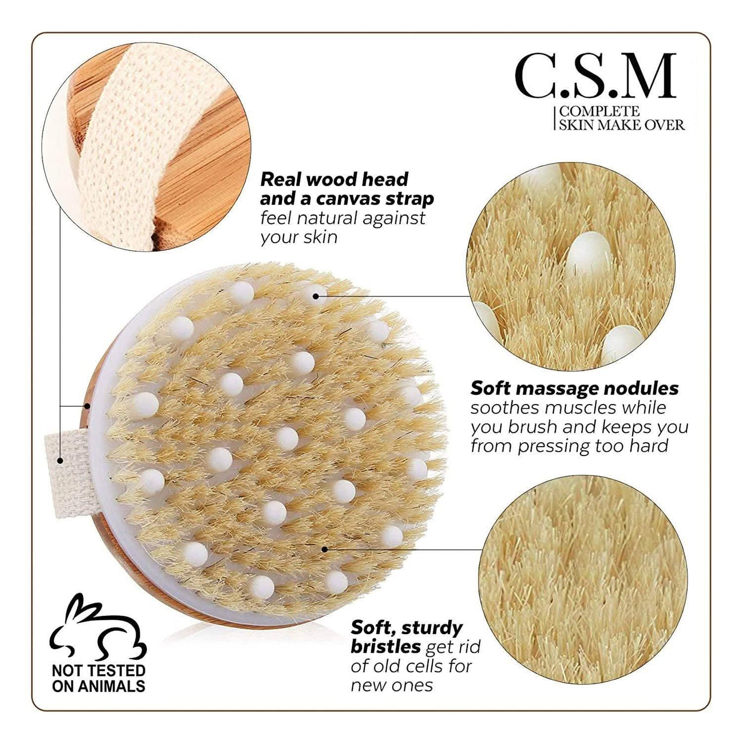 C.S.M. Body Brush for Wet or Dry Brushing DailySale