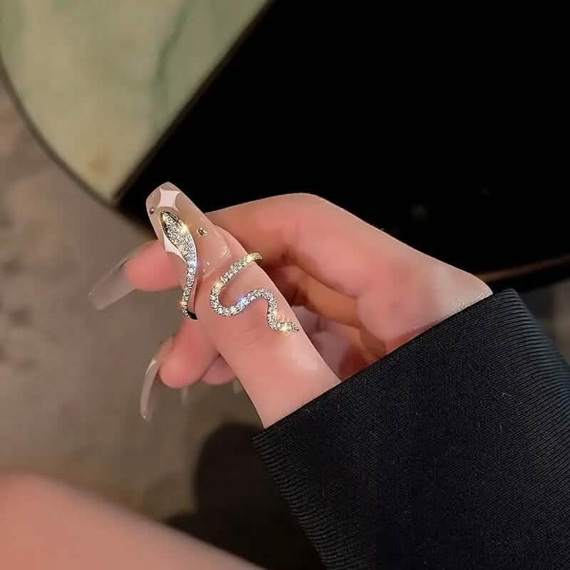 Cubic Zirconia Wrapped Small Snake Opening Adjustable Ring DailySale