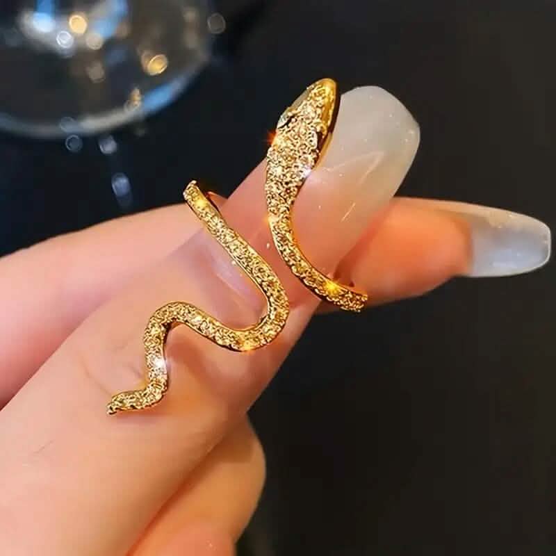 Cubic Zirconia Wrapped Small Snake Opening Adjustable Ring DailySale