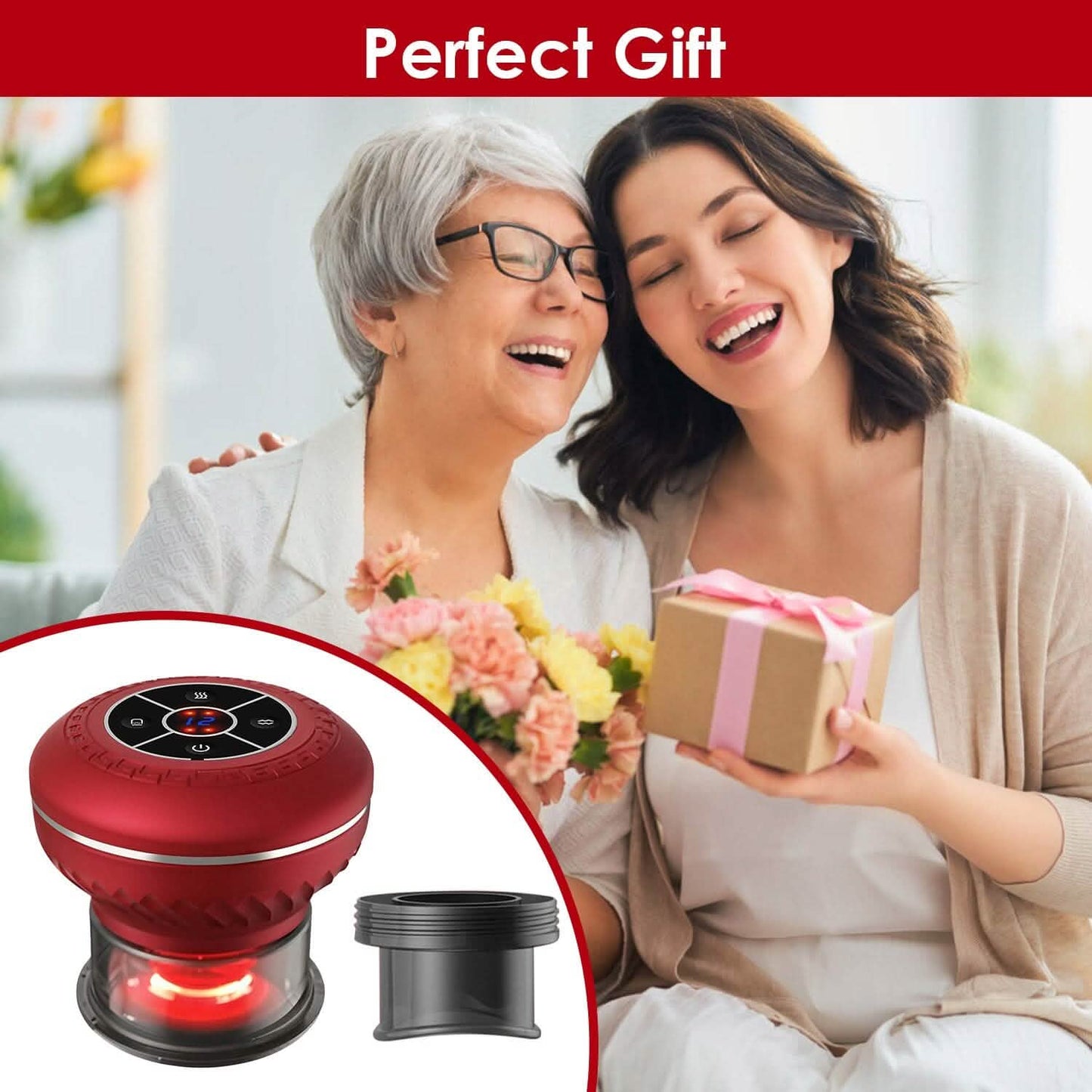 Cuppin Therapy Massager with Red Light Heat Therapy 16 Level Temperature DailySale