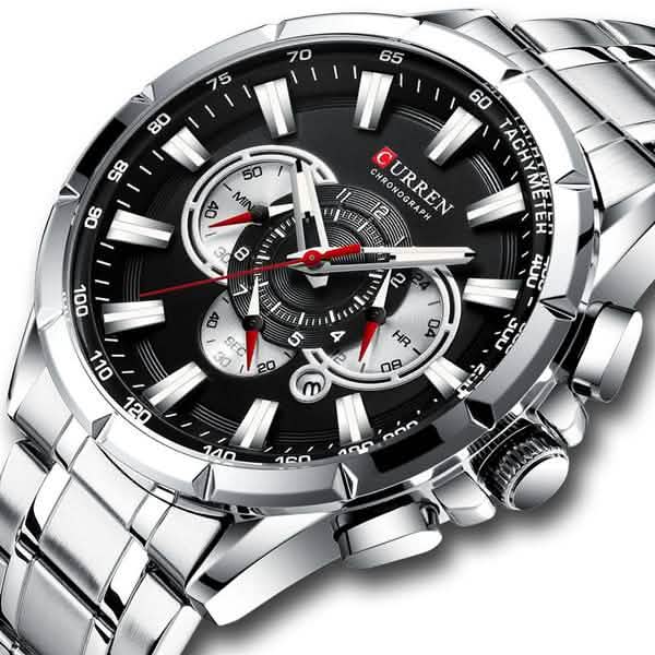 CURREN Men's Multifunctional Chronograph Calendar Quartz Waterproof Full Steel Watch DailySale