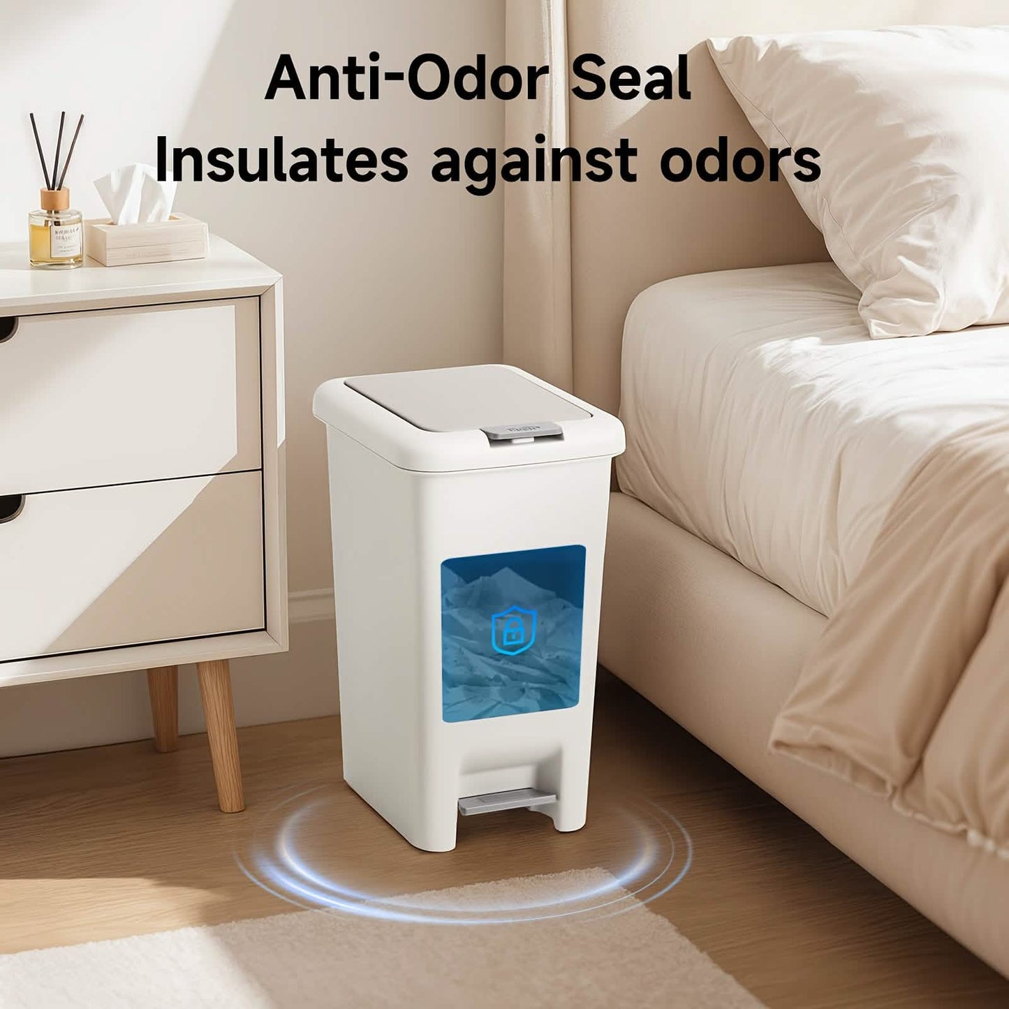 20L Oval Trash Can – Quiet Press-Top Lid with Foot Pedal DailySale