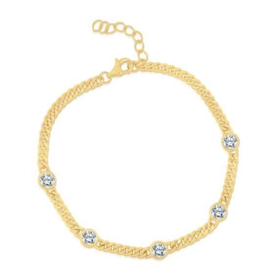 Dainty Bezel and Curb Bracelet DailySale
