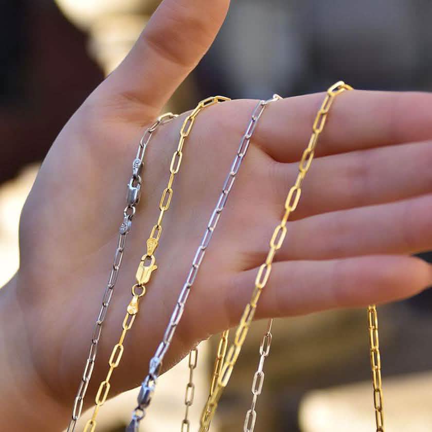 Dainty Paperclip Layering Chains in Sterling Silver DailySale