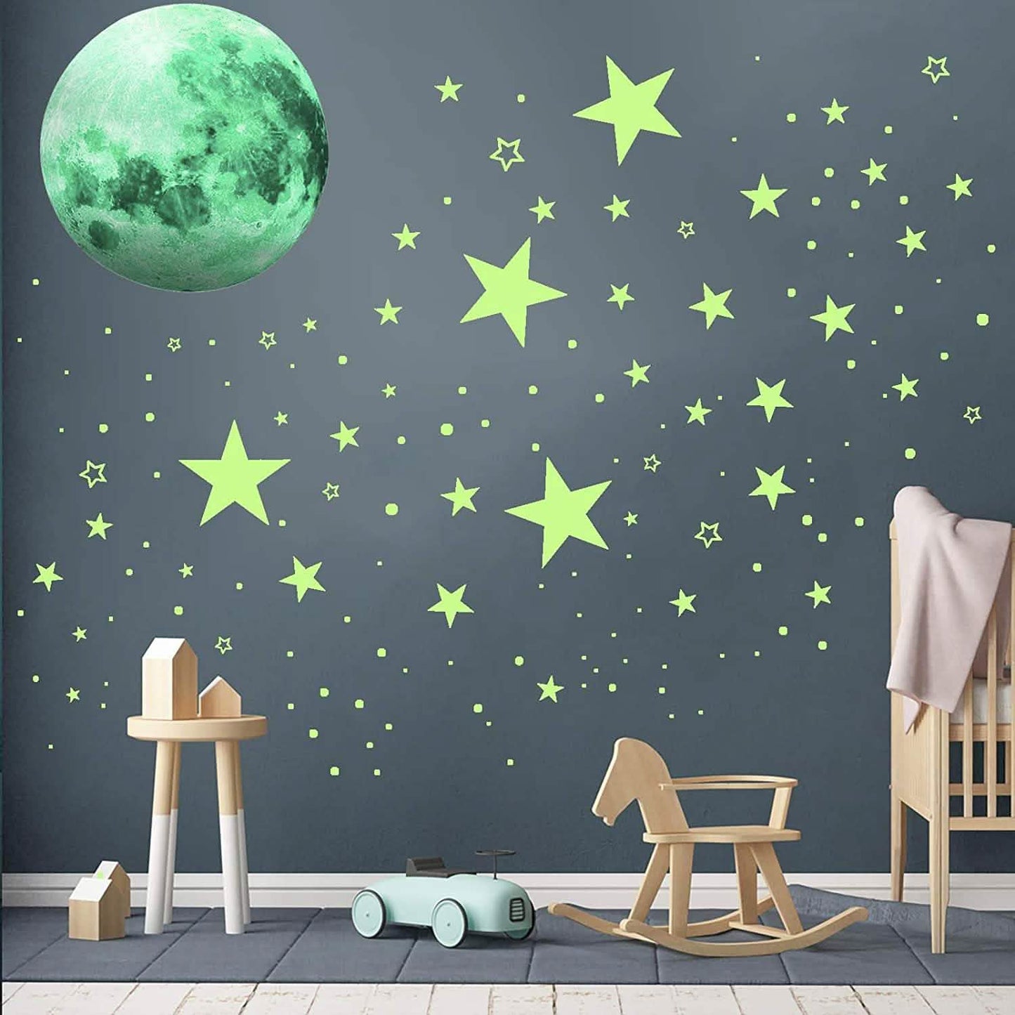 Dark Star Glow and Moon Wall Sticker DailySale