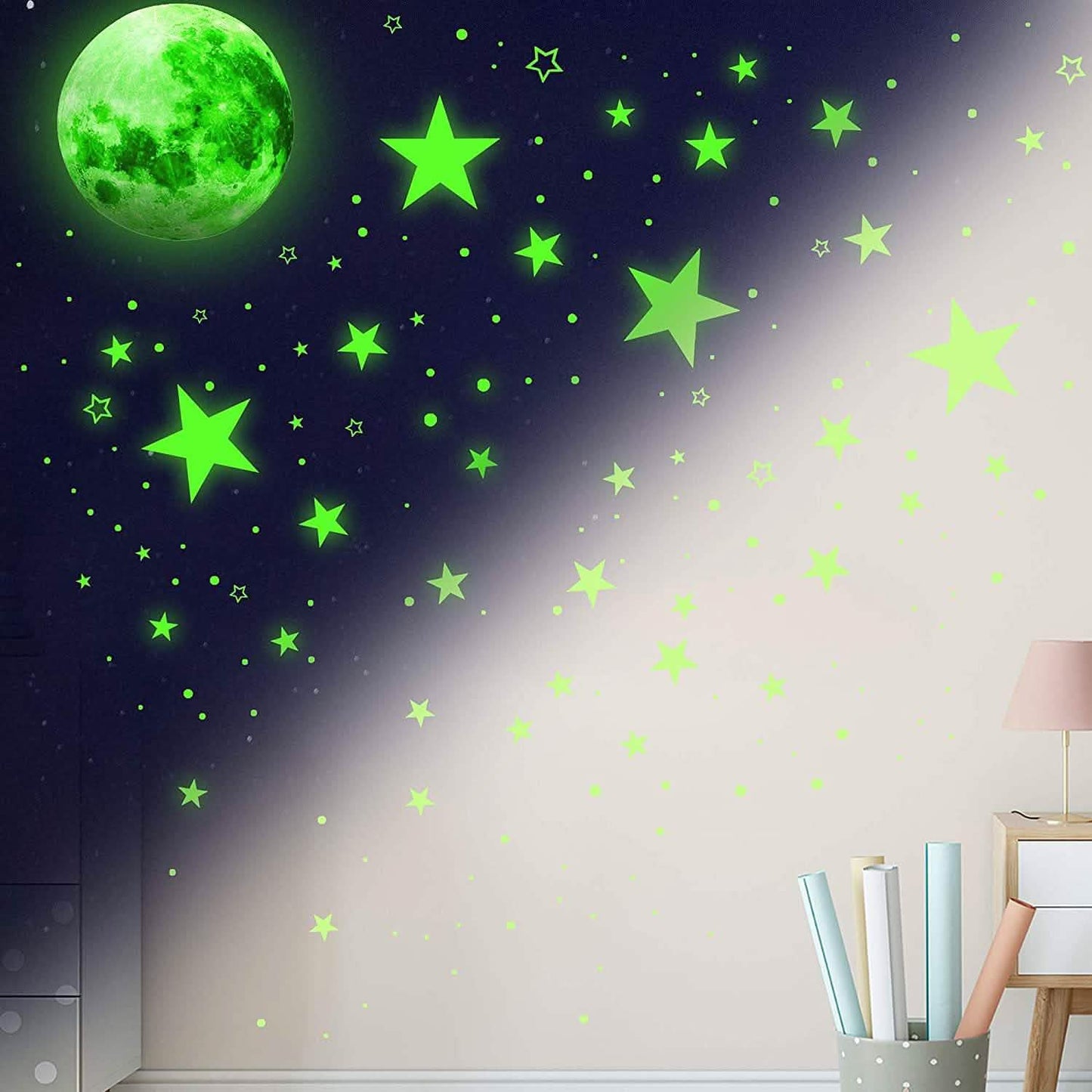 Dark Star Glow and Moon Wall Sticker DailySale