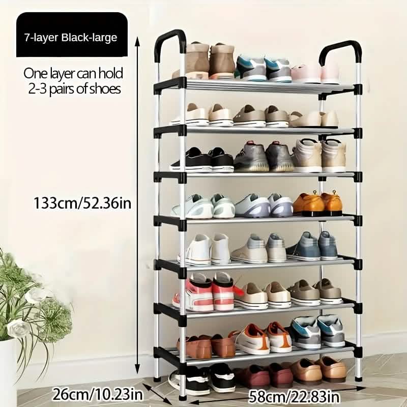 7-Tier Iron Shoe Rack – Space-Saving, Floor-Standing DailySale