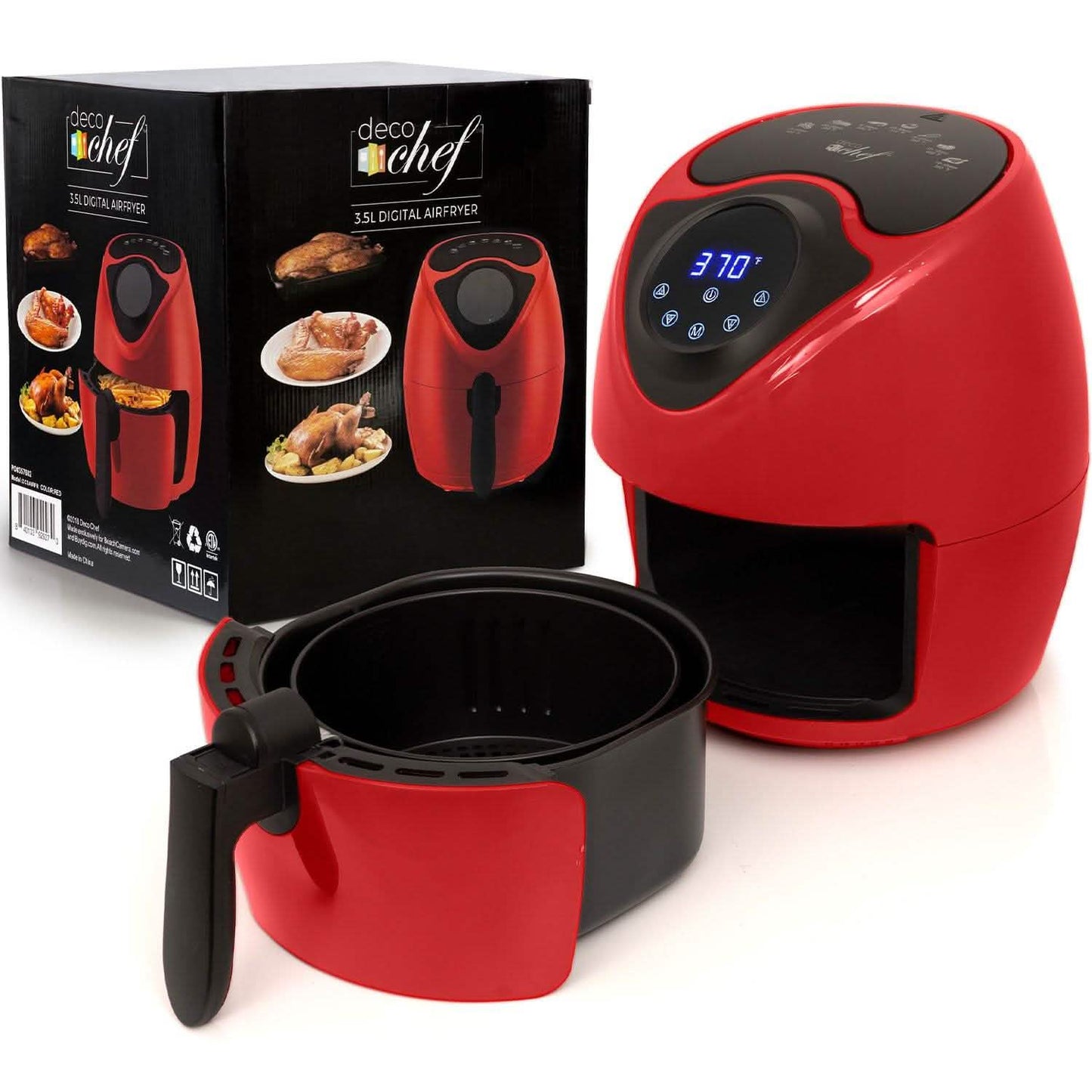Deco Chef 3.7QT Electric Oil-Free Digital Air Fryer for Healthy Frying DailySale