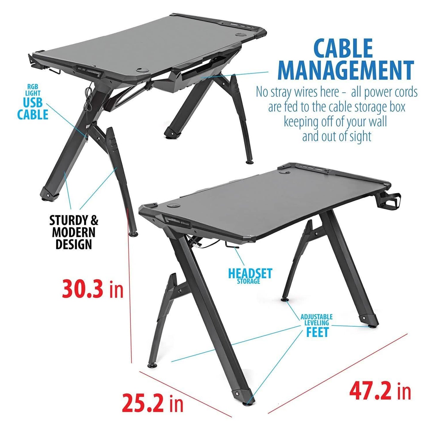 Deco Gear 47 LED Gaming Desk DailySale