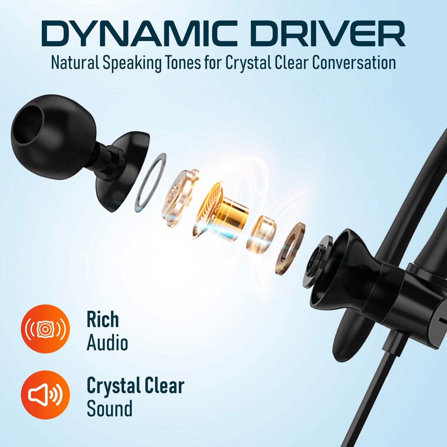 Delton 24EC USB-C Wired Earbuds with Microphone Ergonomic In-Ear Design with Ear Hook DailySale