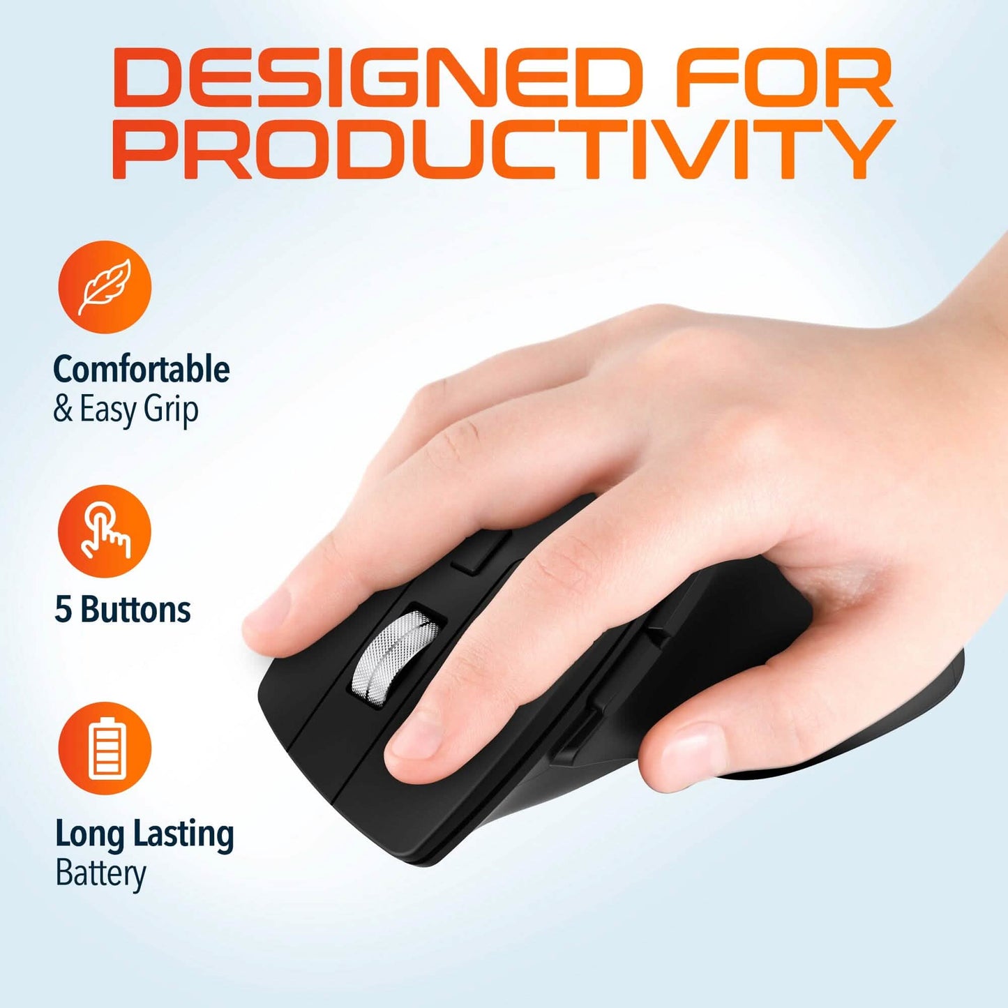 Delton G18 Ergonomic Wireless Keyboard and Mouse, Split Keyboard with Wrist Support & Ergonomic Wireless Mouse, 2.4G Auto Pair USB Dongle for Computer, Laptop, Mac, Chromebook & Tablets - Black DailySale